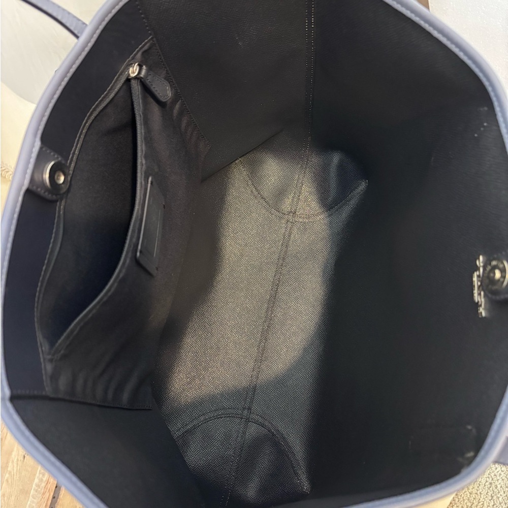 Coach City Tote Bag White and Blue Kaffe Floral Print - Picture 2 of 12